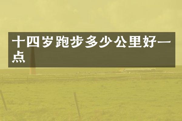 十四岁跑步多少公里好一点