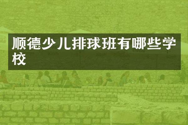 顺德少儿排球班有哪些学校