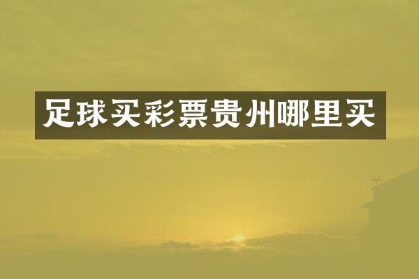 足球买彩票贵州哪里买
