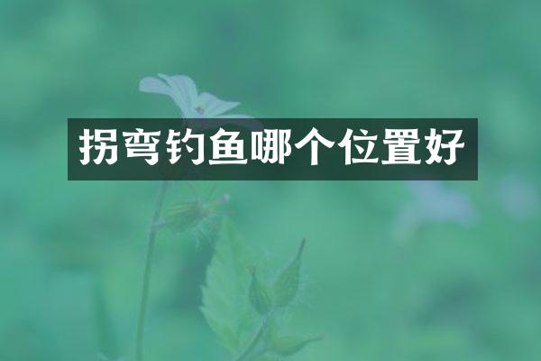 拐弯钓鱼哪个位置好