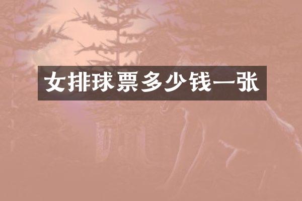 女排球票多少钱一张