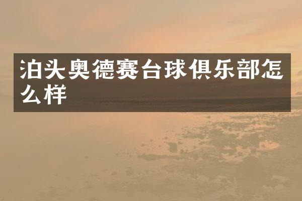 泊头奥德赛台球俱乐部怎么样