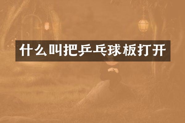 什么叫把乒乓球板打开