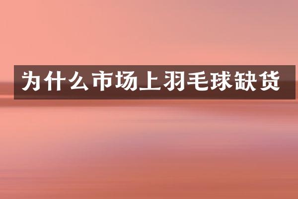 为什么市场上羽毛球缺货
