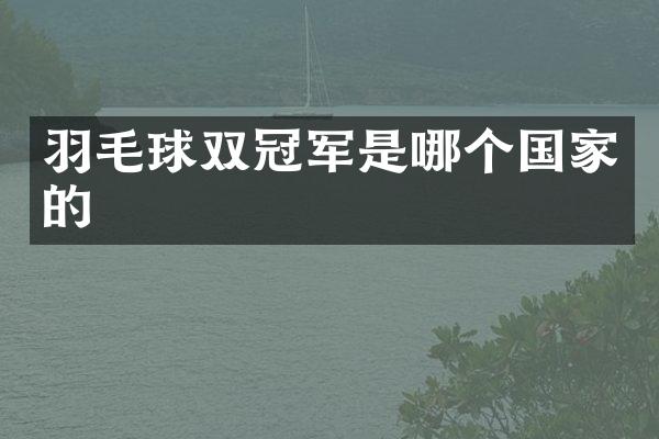 羽毛球双冠军是哪个国家的