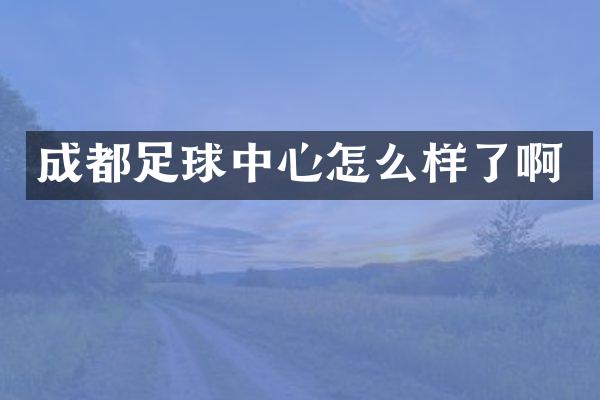 成都足球中心怎么样了啊