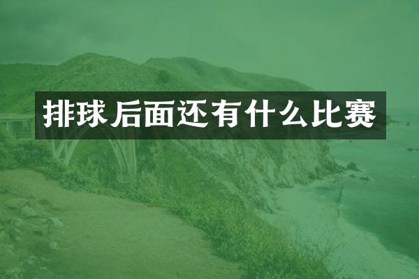 排球后面还有什么比赛