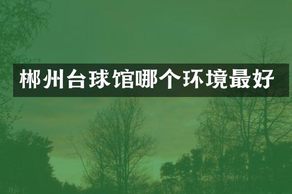 郴州台球馆哪个环境最好