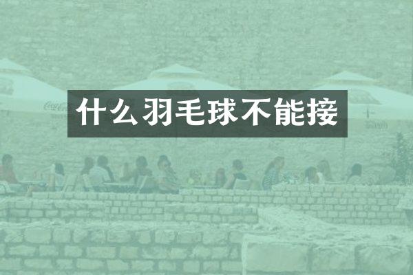 什么羽毛球不能接