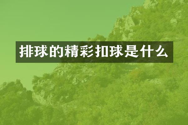 排球的精彩扣球是什么