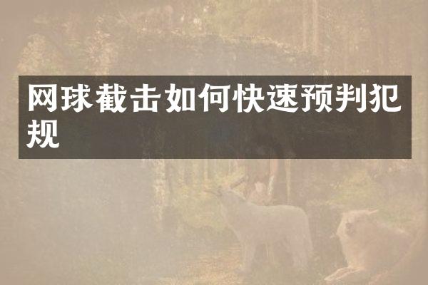 网球截击如何快速预判犯规