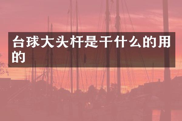 台球大头杆是干什么的用的
