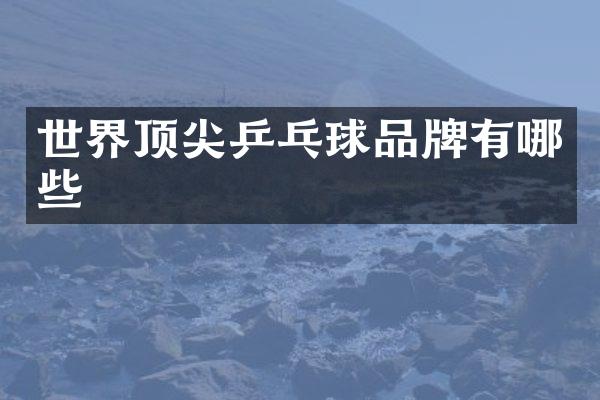 世界顶尖乒乓球品牌有哪些