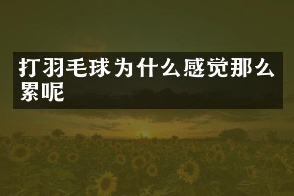 打羽毛球为什么感觉那么累呢