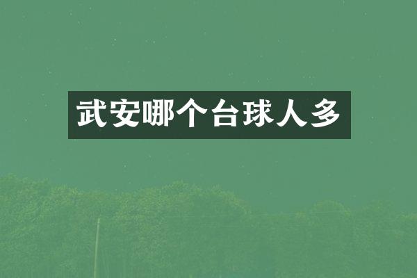 武安哪个台球人多