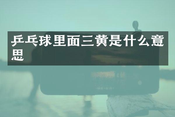 乒乓球里面三黄是什么意思