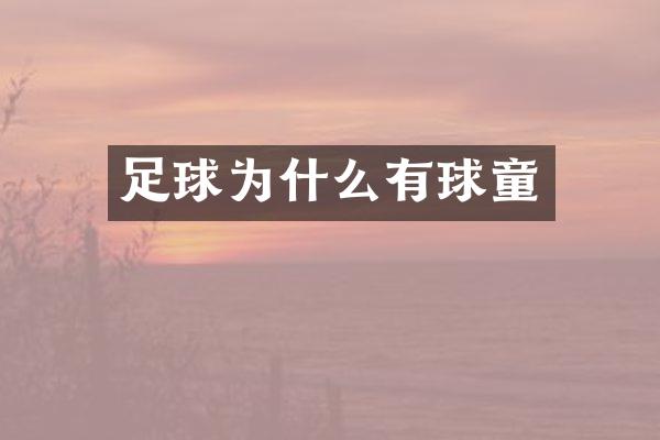 足球为什么有球童