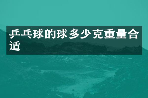 乒乓球的球多少克重量合适
