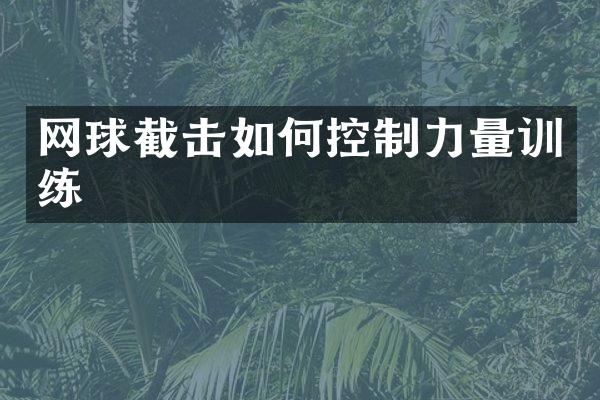 网球截击如何控制力量训练