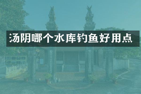 汤阴哪个水库钓鱼好用点
