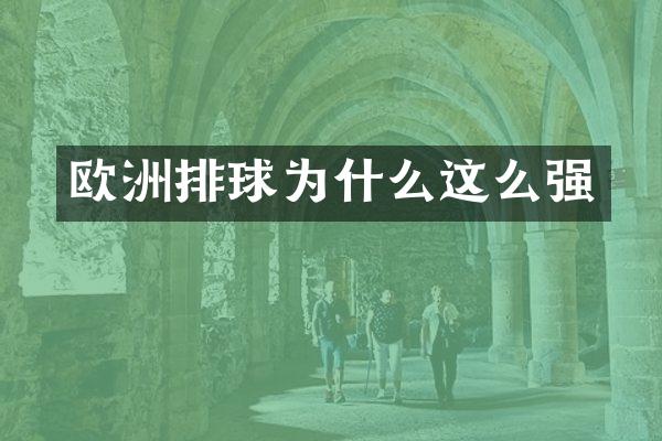 欧洲排球为什么这么强