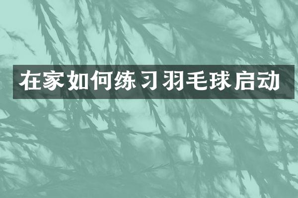在家如何练习羽毛球启动