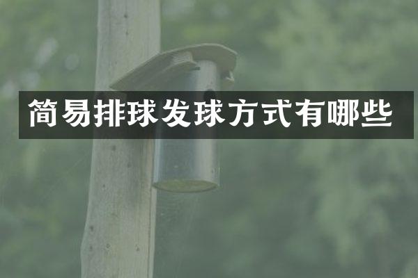简易排球发球方式有哪些
