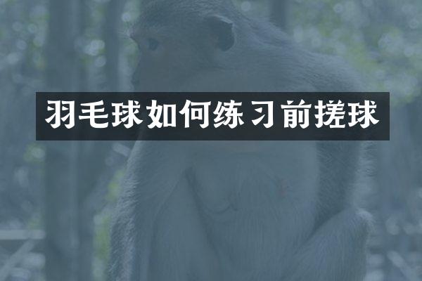 羽毛球如何练习前搓球
