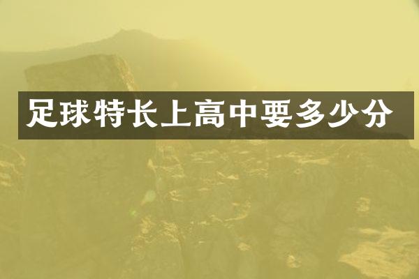足球特长上高中要多少分