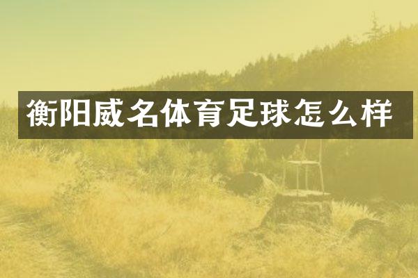 衡阳威名体育足球怎么样
