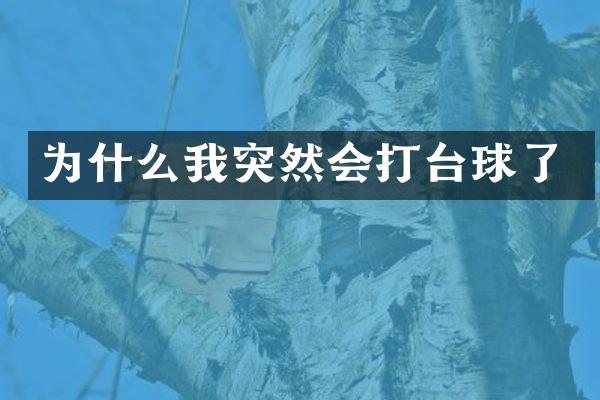 为什么我突然会打台球了