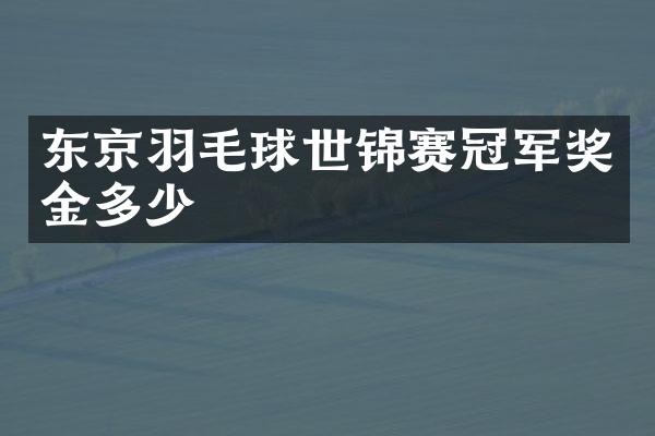 东京羽毛球世锦赛冠军奖金多少