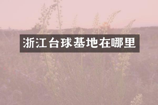 浙江台球基地在哪里