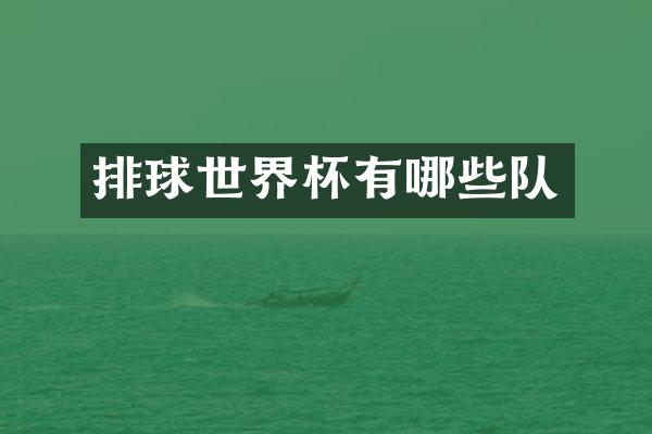 排球世界杯有哪些队