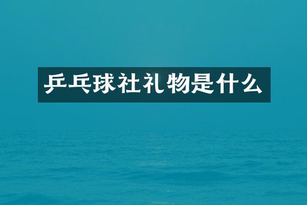 乒乓球社礼物是什么