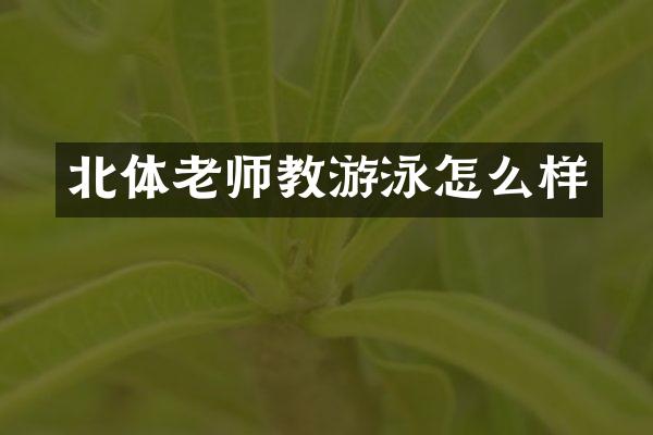 北体老师教游泳怎么样