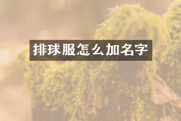 排球服怎么加名字