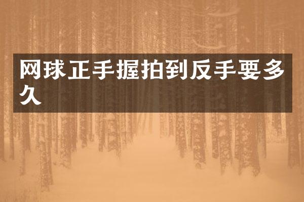 网球正手握拍到反手要多久