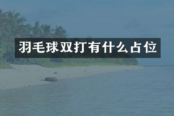 羽毛球双打有什么占位