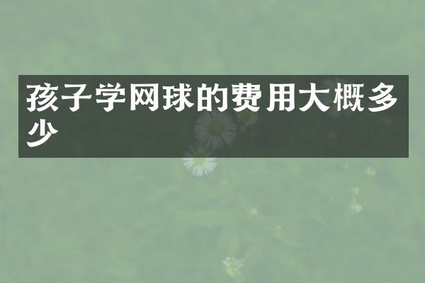 孩子学网球的费用大概多少
