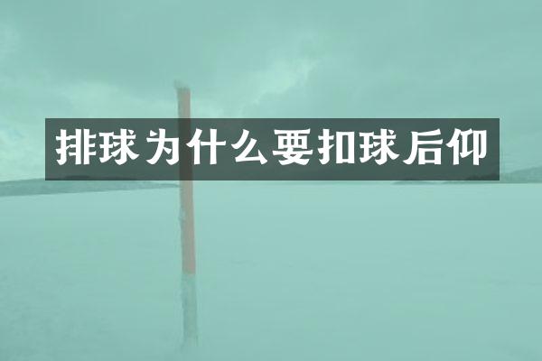 排球为什么要扣球后仰
