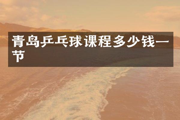 青岛乒乓球课程多少钱一节