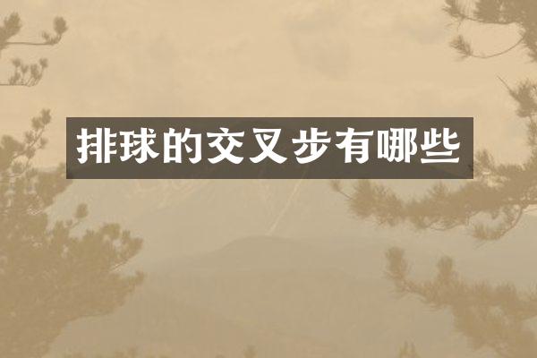 排球的交叉步有哪些