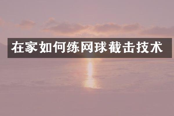 在家如何练网球截击技术