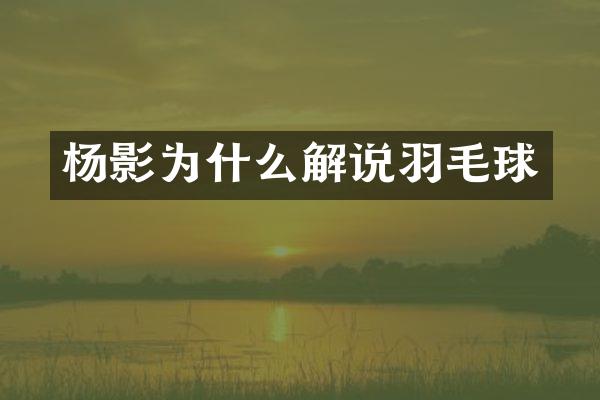 杨影为什么解说羽毛球
