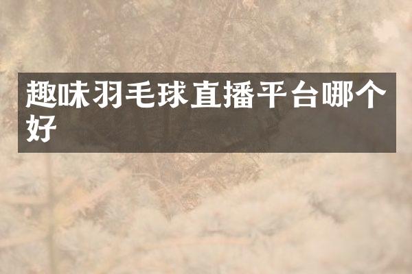 趣味羽毛球直播平台哪个好