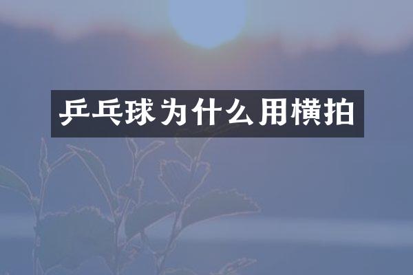 乒乓球为什么用横拍