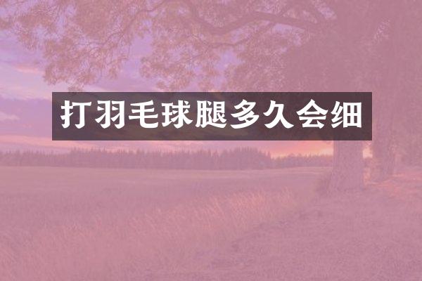 打羽毛球腿多久会细