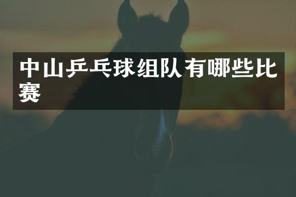 中山乒乓球组队有哪些比赛