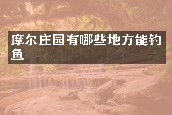 摩尔庄园有哪些地方能钓鱼